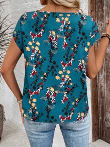 EMERY ROSE Women's Floral Print Casual Vacation Shirt