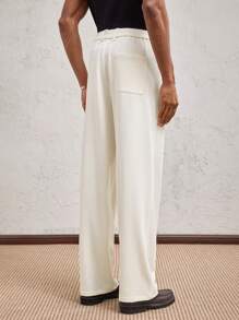 AKNOTIC Party Men's Loose Woven Casual Straight Leg Long Pants, Suitable For Everyday Wear - Apricot - View 7