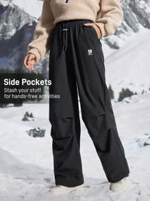 In My Nature Pantalones de senderismo para mujer con cintura con cordón y bolsillos inclinados, para otoño/invierno