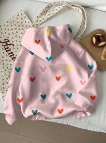 SHEIN Tween 女童休闲宽松舒适长袖连帽衫