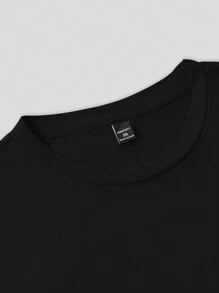 Manfinity LEGND Camiseta de manga corta casual de talla grande para hombre, simple y con estilo para el uso diario