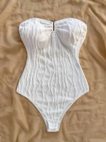 Soleia Women's White Vacation/Music Festival/Bohemian Bodysuit, Suitable For Holiday, Beach, Dating, Afternoon Tea In Spring/Summer For Valentine's Day