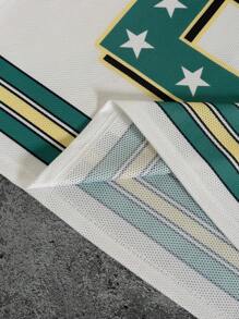 Manfinity Sporsity Camiseta estilo universitario con estampado de cuadrícula para hombres de talla grande