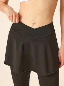 SHEIN Sports Women's Casual Stylish Daily Wear Sports Leggings - Black - View 4