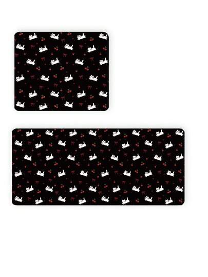 Kawaii Alfombrilla de ratón antideslizante impermeable y gruesa con diseño de gato de dibujos animados