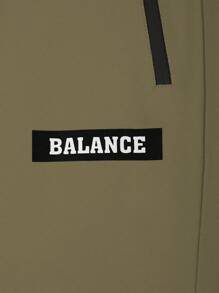 Manfinity Homme 2pcs/Set Men's Casual Letter Print Short Sleeve T-Shirt And Drawstring Pants, Summer Outfit - Army Green - View 6