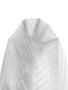 SHEIN Frenchy 女士纯色 V 领简约休闲短款迷你连衣裙 - 白色 - 查看 3
