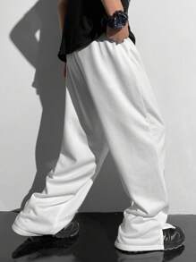 SHEIN Leap Crew 3pcs Kids/Tween Boys' Solid Loose Straight Knit Jogger Pants, Casual & Vacation Suitable For Commute, School, Daily Wear, Sports, Spring Summer Autumn Winter - Multicolor - View 3