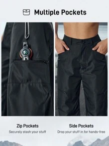In My Nature Women's Solid Color Casual Versatile Outdoor Pants - Black - View 3