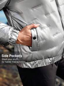 In My Nature 城市户外服装加厚隔热防寒女式运动加厚夹克 - 銀色 - 查看 4