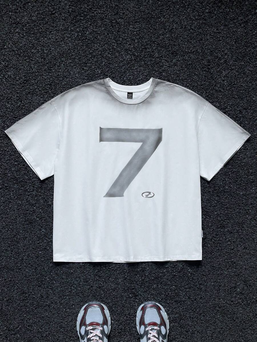 Manfinity VCAY Men's Loose Knit Short Sleeve T-Shirt, Minimalist Fashion & Casual Everyday Wear