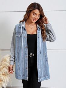 EMERY ROSE Women's Denim Jacket, Casual And Fashionable For Everyday Wear, Fall Women Clothes - Medium Wash - View 4
