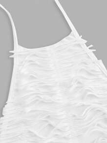 SHEIN ICON Set de 2 piezas Vestido mini con detalle de flecos rasgados - Blanco y Negro - Ver 6