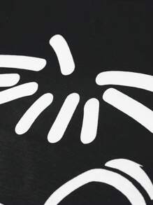 Manfinity EMRG 2pcs Men's Cartoon Character Print Short Sleeve T-Shirt And Drawstring Waist Pants Set - Black - View 5