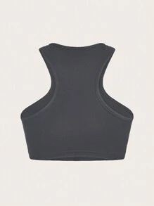 SHEIN EZwear 1 Stück Damen graues kurzes, sexy, eng anliegendes Trägershirt, geeignet für den Sommer