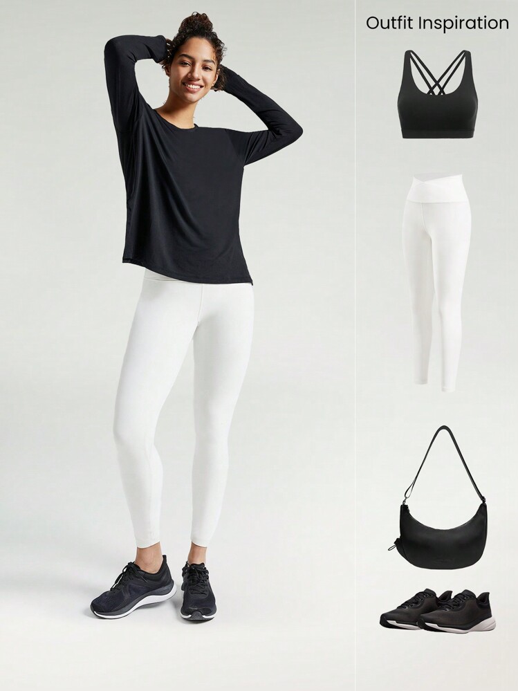 GLOWMODE Modal製汗衫增壓運動短袖，日常休閒夏季上衣 - 黑色 - 查看 7