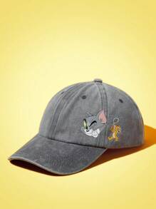 TOM & JERRY X SHEIN 1 顶可爱卡通印花男女通用棒球帽，休闲风格