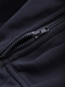 DAZY 女士休闲连帽长袖上衣和A字裙套装（2件套）家居服套装 - 藍色 - 查看 5