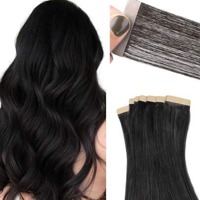 20PCS Straight Tape In Human Hair Extensions 100% Real Remy Human Hair 14-24inches Natural High Quality 50G/Pack For Salon Silky Seamless Invisible PU Tape In Hair Extensions