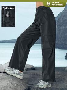 In My Nature Women's Solid Color Casual Versatile Outdoor Pants - Black - View 9