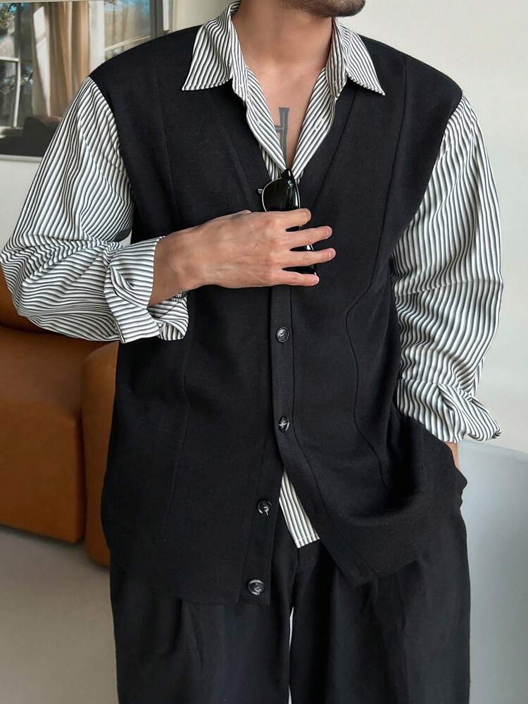 Men's Simple Fashion Casual Shirt, Daily Wear Fall, Winter Business Attire