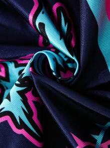 ROMWE MEN Prep Men's Solid Color Elastic Waist Simple Casual Satin Shorts With 2 In 1 Design - Multicolor - View 8