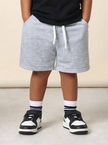 SUMWON 3 paia di pantaloncini con coulisse da bambino, casual, sportivi, estivi, per attività, scuola, palestra, esercizio, corsa, allenamento, pantaloncini basic comodi