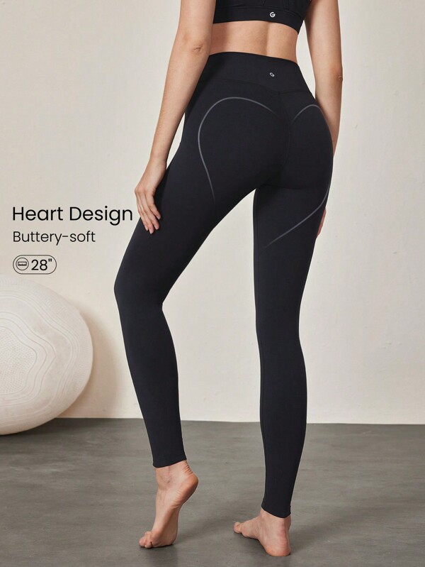 GLOWMODE 28" FeatherFit™ Love To Move Heart Shaped Butt Leggings Low Impact Yoga Daily
