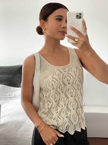 SHEIN Frenchy Blusa de punto informal de ajuste ceñido con tirantes anchos de unicolor para mujer