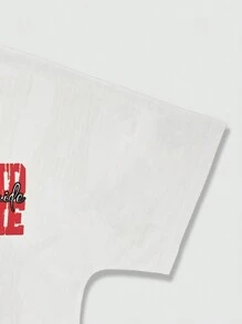 ROMWE MEN Street Life Camiseta para hombre con estampado gráfico callejero, adecuada para uso casual diario, primavera/verano