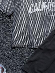 Manfinity VCAY Men's Loose Fit Digital Print Short Sleeve T-Shirt Set - Black - View 4