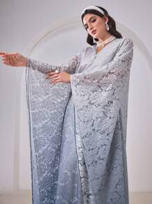 Al Najma Ladies Turkish And Arab Traditional Long Robe Kaftan Jalabiya Dress - Baby Blue - View 1