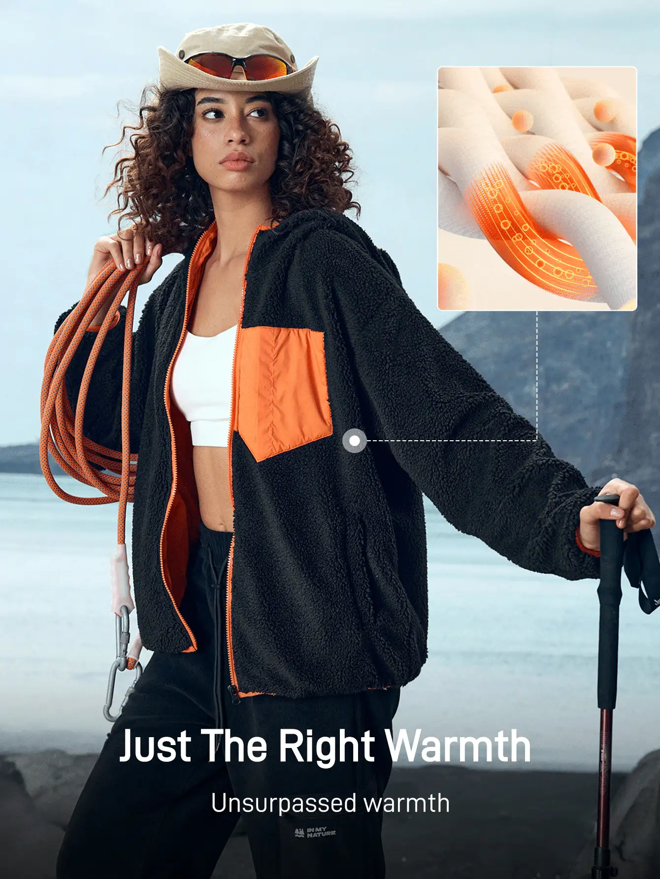 In My Nature Women's Solid Color Splice Front Zipper Long Sleeve Sports Jacket, Winter