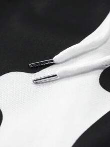 Manfinity EMRG 2pcs Men's Cartoon Character Print Short Sleeve T-Shirt And Drawstring Waist Pants Set - Black - View 4