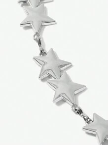 SHEIN ICON Cadena para la cintura con estrellas de metal hecha a mano de moda