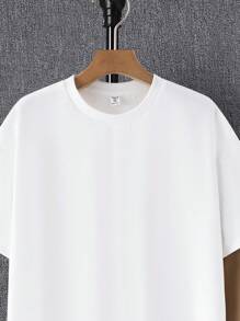 SHEIN 2pcs Teen Boys Casual White Short Sleeve T-Shirt & Khaki Cargo Pants Set, Street Style, Punk, Rock, School/Daily Outfit, Spring/Summer