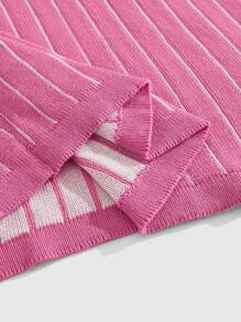 ROMWE MEN Prep 男士复古圆领运动数字印花短袖针织上衣 - 粉色 - 查看 5