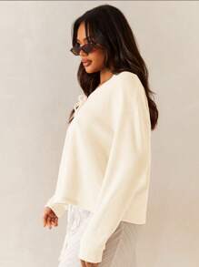 Athîral 女士纯色前系带长袖休闲上衣，日常穿着