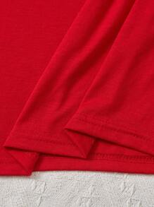 Tween Girl "NOPE" Print White Cropped T-Shirt & Red Slip Dress 2 Pieces Set - Multicolor - View 3