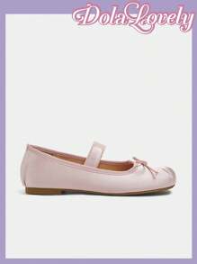 Dola Lovely 1 Pair Women's Mary Jane Flat Shoes, Pink Bow & Rhinestone Decor Slip-On Flats, Versatile Comfortable Shoes Suitable For Outdoor Wear Spring Shoes Spring Break Easter