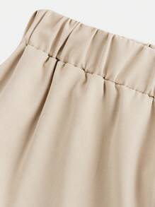 SHEIN Leap Crew Tween Girls' Loose Casual Cargo Wide Leg Pants - Apricot - View 3