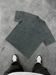 PAVTROS Manfinity Streetrush Manfinity Streetrush Men's Casual Star Print Short Sleeve T-Shirt, Summer Cotton Tees Cotton Tshirts For Men Cotton Tshirts Men Cotton Tops Men,Hip-Hop Street,Boy Friend Gifts,Streetwear Men - Grey - View 2