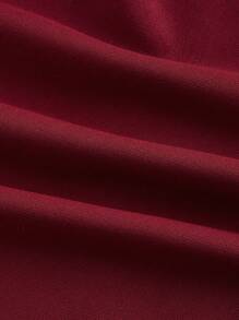 SHEIN MOD 2pcs Grey Asymmetrical Versatile Women Sweatshirts Set In Fall/Winter - Burgundy - View 4