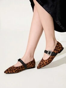 CUCCOO CHICEST Zapatos de tacón con punta fina de estampado de leopardo sexy, nuevos diseños de bombas Mary Jane con moño para mujer - Marrón - Ver 7