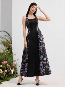 Modelyn 女士休闲中长连衣裙，简约时尚，适合日常穿着 - 彩色 - 查看 5