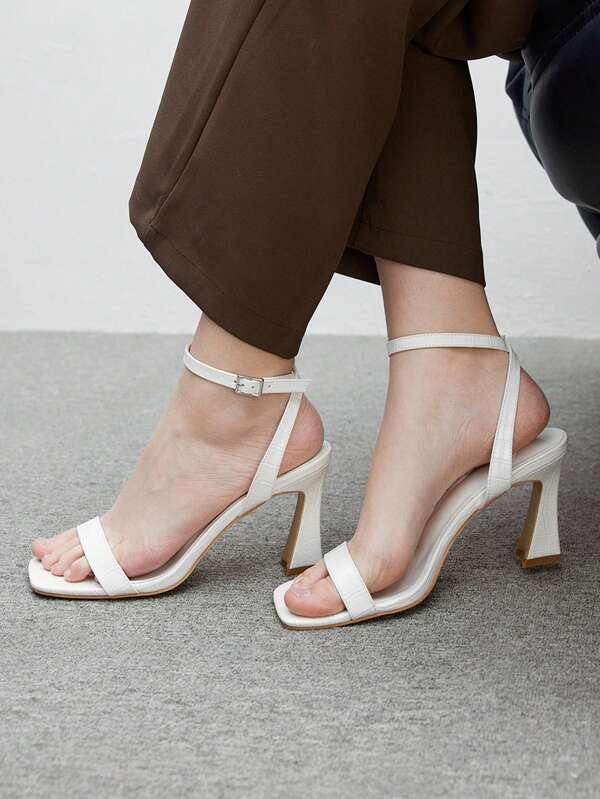 CUCCOO BIZCHIC Sandalias de tacón alto con puntera cuadrada, cómodas y versátiles, de estilo sencillo y apropiadas para el día a día para mujeres