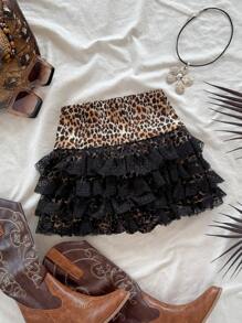 Soleia Quần short ren họa tiết da báo cho nữ, kỳ nghỉ - Nhiều màu - Xem 3