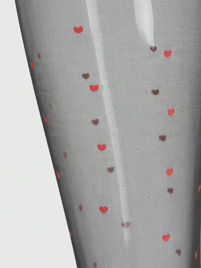 Kawaii 1 coppia di calze da donna a fantasia a cuori bordeaux, adatte per tutte le stagioni