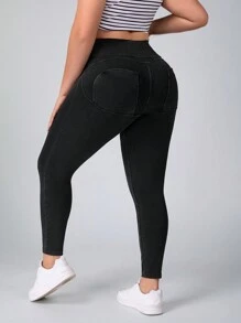 Flexra Plus Size Women High Waist Skinny Stretchy Knit Denim Apple Bottom Jeans Casual Jeans