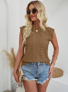 EMERY ROSE 女士休闲纯色圆领蝙蝠袖 T 恤，夏季